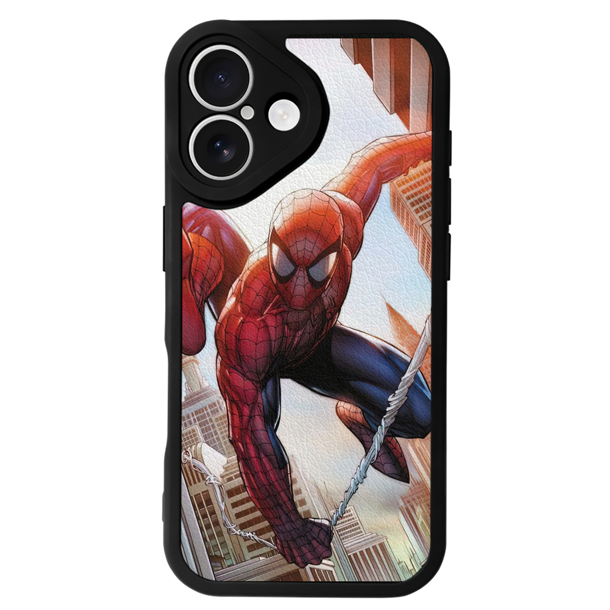 （画像用） Spider Man スパイダーマン 【iPhone 16シリーズ対応】シリコンスマホケース（レザー調） 材質：シリコン